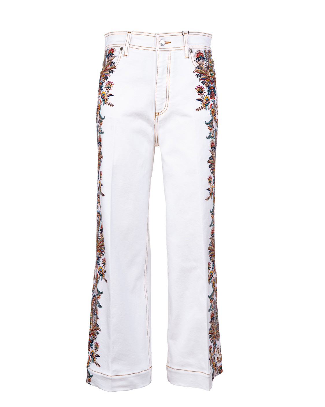shop ETRO Saldi Jeans: Etro jeans in denim di cotone stretch palazzo.
Tasche frontali.
Tasche posteriori applicate.
Chiusura con bottone e cerniera.
Etichetta con logo Etro e Pegaso in metallo e applicata in vita sul retro.
Stampa piazzata con motivi Paisley e micro floreali.
Composizione: 98% Cotone 2% Elastan.
Fabbricato in Italia.. 19521 9599-0990 number 779474